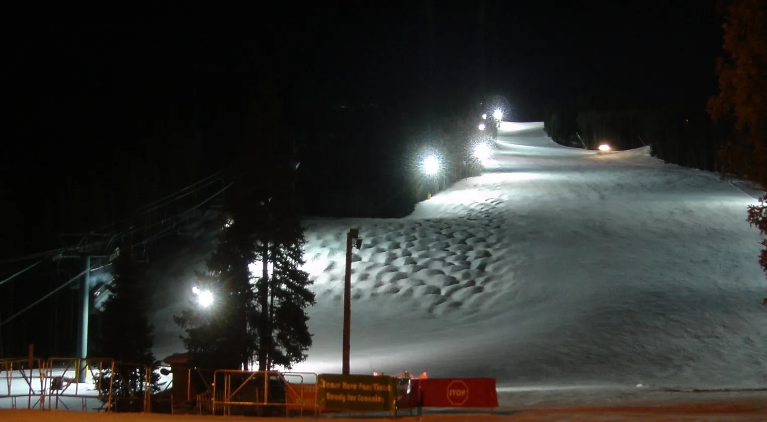 Night skiing under the lights at Keystone